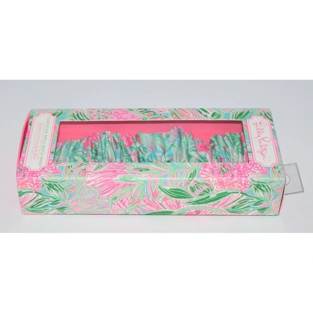 LILLY PULITZER Scrunchie Pink Green Blue Apple Watch Band 38 40 mm NEW